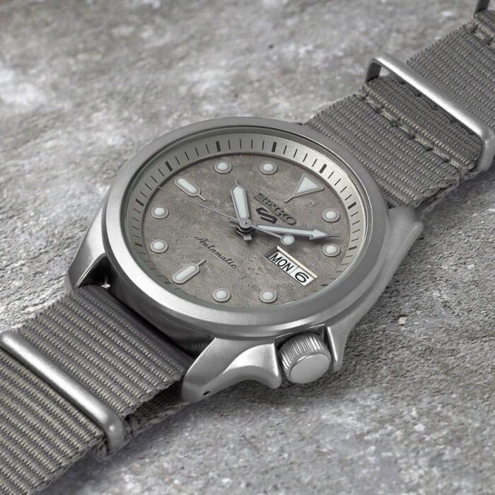 Seiko 5 Sports Automatic Grey Dial Grey Nylon Strap Watch for Men - SRPE61K1 - Image 5